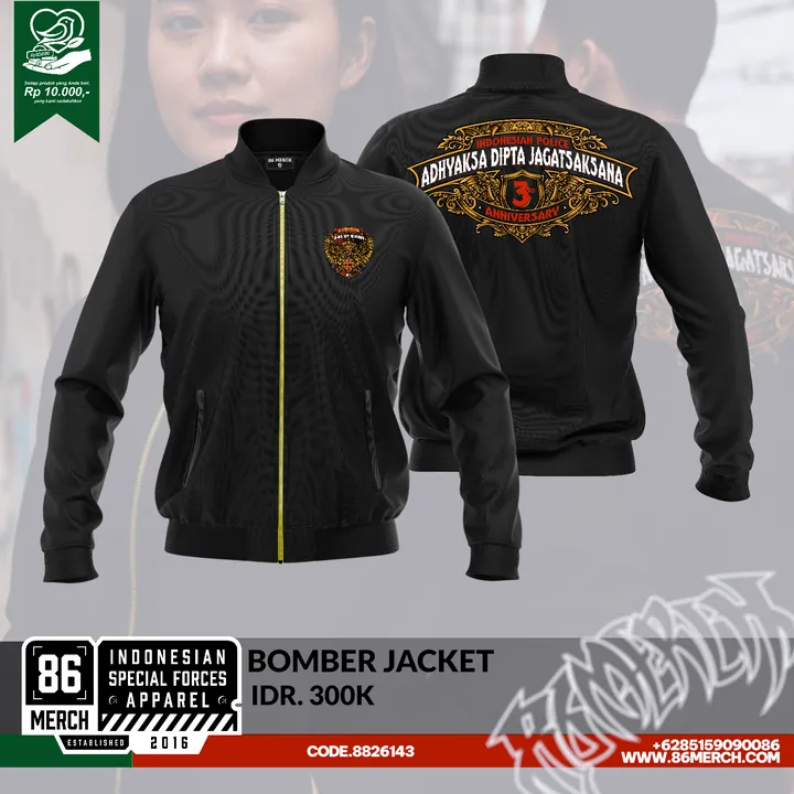 BOMBER JACKET ADJ 3th ANNIV (close po min order 12 pcs, bisa chat admin)