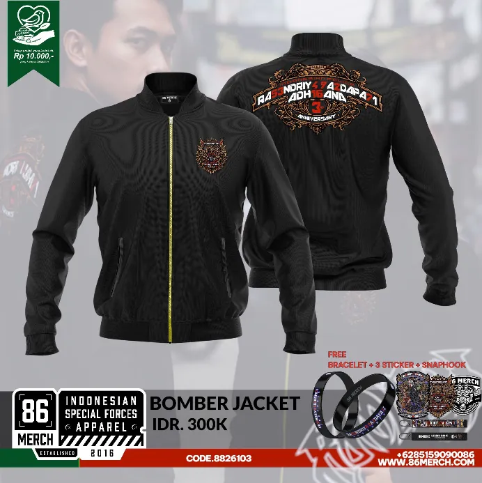 BOMBER RA53NDRIY4 9A2DAPA7I ADH16ANA 3TH ANNIVERSARY (close po min order 12 pcs, bisa chat admin)