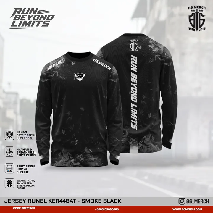 JERSEY RUNBL KERABAT- SMOKE BLACK