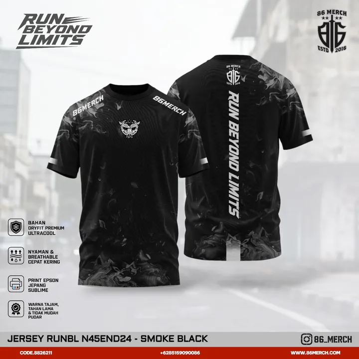 JERSEY RUNBL NAGENDRA- SMOKE BLACK