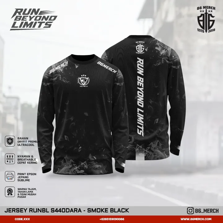 JERSEY RUNBL S44ODARA - SMOKE BLACK