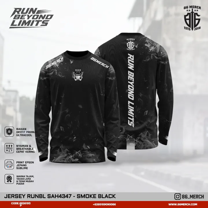 JERSEY RUNBL SAHABAT- SMOKE BLACK