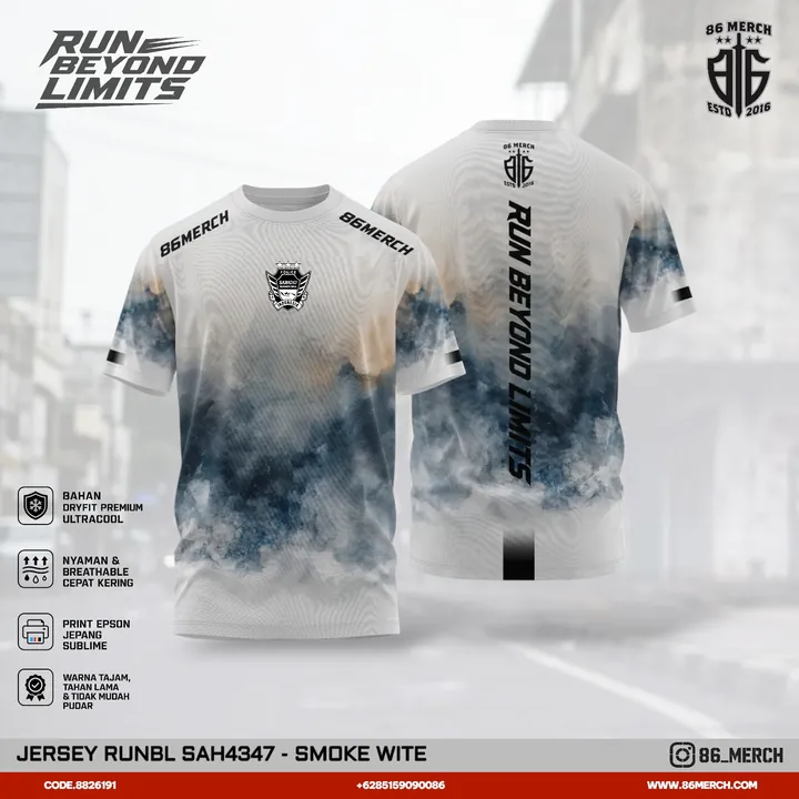 JERSEY RUNBL SAHABAT- SMOKE WHITE