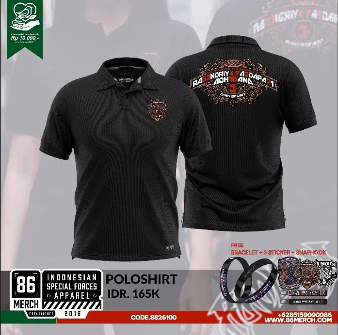 POLOSHIRT RA53NDRIY4 9A2DAPA7I ADH16ANA 3TH ANNIVERSARY (close po min order 12 pcs, bisa chat admin)