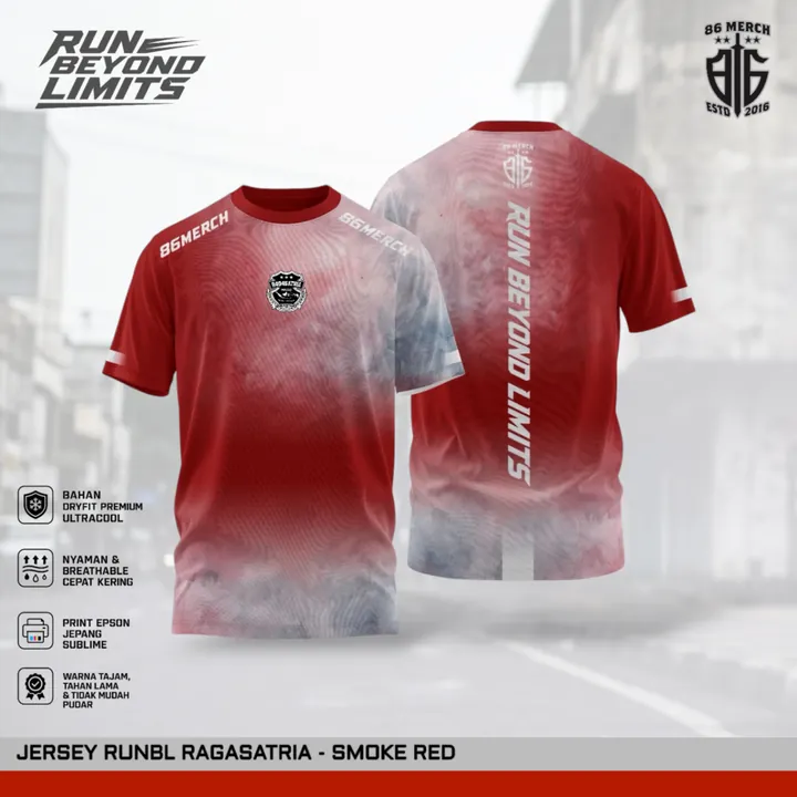 Produk - JERSEY RUNBL RAGASATRIA - SMOKE RED